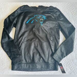 Carolina Panthers NFL Team Apparel Black Pullover Hoodie Youth XL 18 Fleece NWT